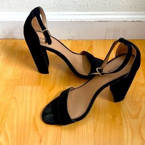 Black strappy heels